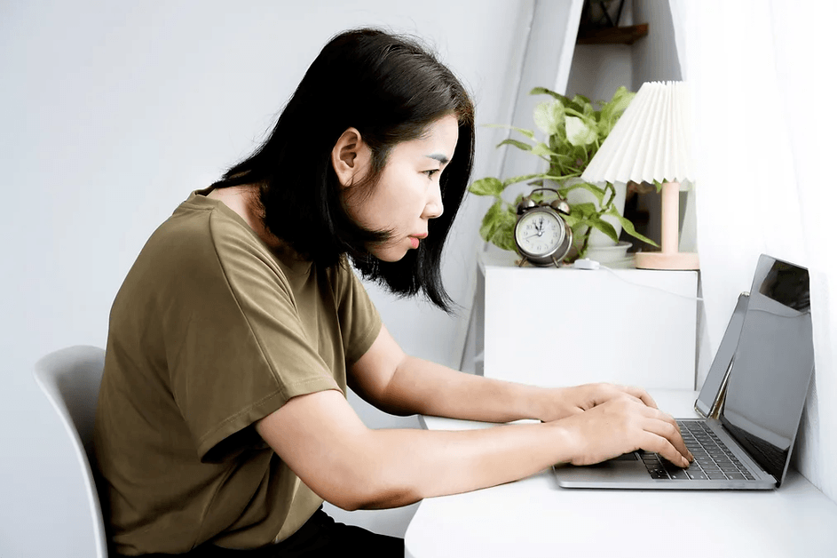 girl at desk