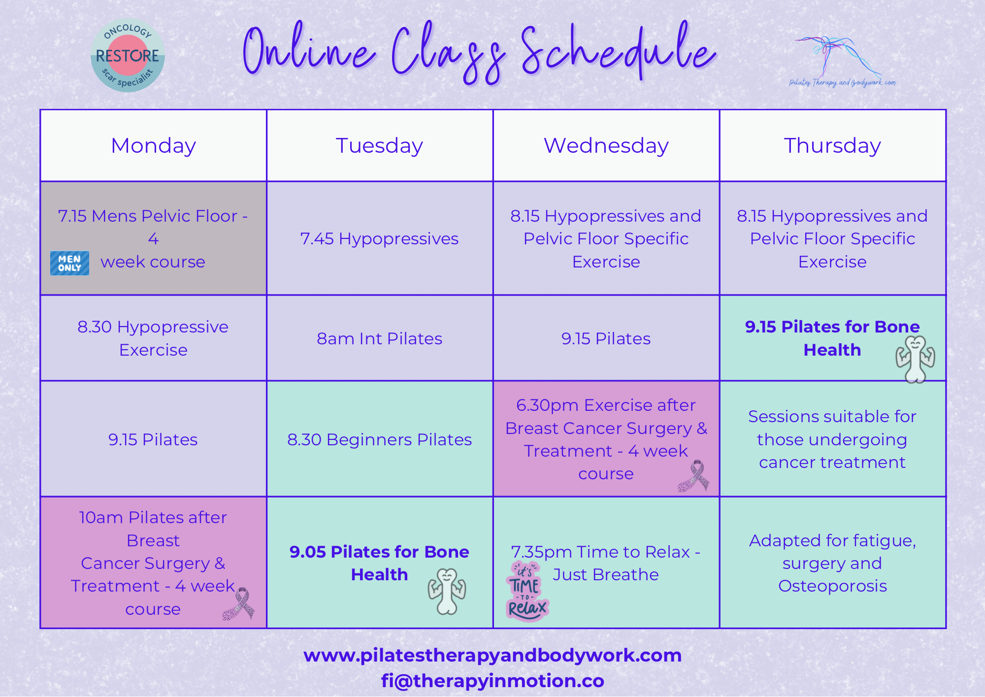 Plant Weekly Class Schedule in Beige and Blue Boho Style